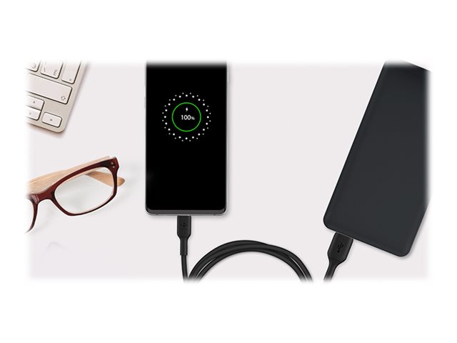 Belkin BoostCharge - USB cable - 24 pin USB-C (M) to USB (M) - 15 cm - black