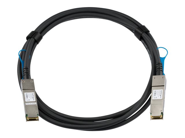 StarTech.com Juniper QFX-QSFP-DAC-3M Compatible 3m 40G QSFP+ to QSFP+ Direct Attach Cable Twinax, 40GbE QSFP+ Copper DAC, 40 Gbps Low Power Passive Transceiver Module DAC, 40GE QSFP+ Cable - Lifetime Warranty (QFXQSFPDAC3M) - 40GBase direct attach cable - QSFP+ latched to QSFP+ latched - 3 m - twinaxial - SFF-8436 - passive - black