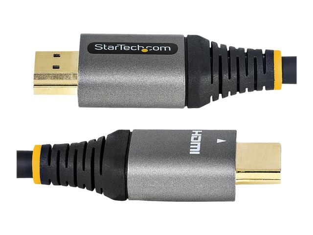 StarTech.com 3ft (1m) HDMI 2.1 Cable, Certified Ultra High Speed HDMI Cable 48Gbps, 8K 60Hz/4K 120Hz HDR10+ eARC, Ultra HD 8K HDMI Cable / Cord w/TPE Jacket, For UHD Monitor/TV/Display - Dolby Vision/Atmos, DTS-HD (HDMM21V1M) - Ultra High Speed - HDMI cable with Ethernet - HDMI male to HDMI male - 1 m - double shielded - grey, black - passive, 4K120Hz support, 8K60Hz support - for P/N: 4PORT-8K-HDMI-SWITCH