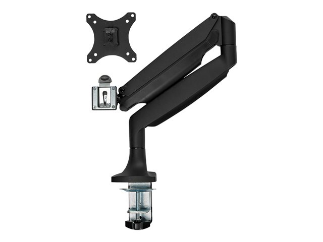 StarTech.com Desk Mount Monitor Arm, Heavy Duty Ergonomic VESA Monitor Arm, Single Display up to 9kg, Full Motion, Height Adjustable, Articulating, Aluminum, C-Clamp/Grommet, Black - Small Footprint Design (ARMPIVOTHDB) - Mounting kit - adjustable arm - for LCD display - heavy duty aluminium - black - screen size: 13.1\"-32\" - desk-mountable - for P/N: MONPROTECT