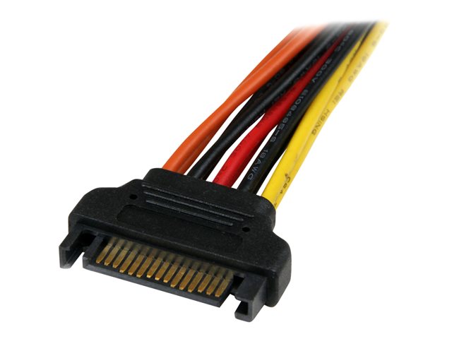 StarTech.com 6in Latching SATA Power Y Splitter Cable Adapter - M/F - 6 inch Serial ATA Power Cable Splitter - SATA Power Y Cable Adapter - Power splitter - SATA power (M) to SATA power (F) - 15.24 cm - latched - for P/N: HSB13SATSASB, HSB1SATSASBA, HSB1SATSASVA, HSB225S3R, HSB43SATSASB, SATSASBP425