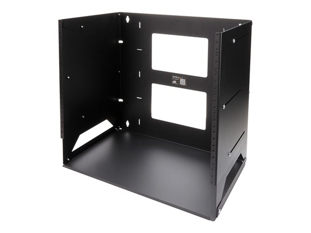 StarTech.com 8U Open Frame Wall Mount Network Rack w/ Built in Shelf - 2-Post Adjustable Depth (12\" to 18\") Equipment Rack - 75.2lbs (WALLSHELF8U) - Rack (wall mount) - black - 8U - 19\" - for P/N: CABSCRWS1032