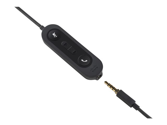 Cisco 521 Wired Single - Headset - on-ear - wired - 3.5 mm jack - remanufactured