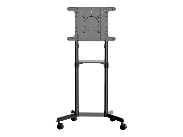 StarTech.com Mobile TV Cart, Portable Rolling TV Stand for 37-70\" VESA Display (154lb/70kg), with Shelf & Storage Compartment, Rotate/Tilt Display, Universal TV Mount on Casters/Wheels - Mobile TV Stand w/ Casters (MBLTVSTNDEC) - Cart - for flat panel - steel - screen size: 37\"-70\"