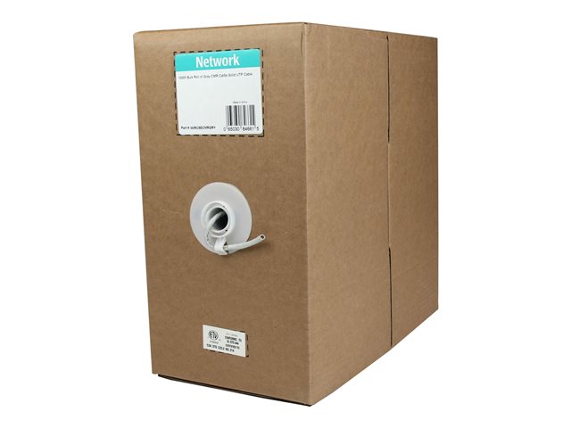 StarTech.com 1000 ft Bulk Roll of Gray CMR Cat5e Solid UTP Cable - RJ45 Patch Cable - Cat 5e Patch Cable - Cat5e Patch Cable (WIRC5ECMRGRY) - Bulk cable - 304.8 m - UTP - CAT 5e - solid - grey - for P/N: ST121HDWP, STUTPWALLA, USB110EXT2