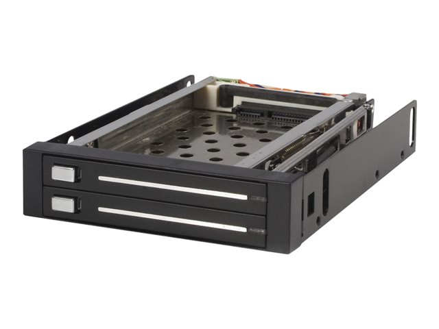 StarTech.com 2 Drive 2.5in Trayless Hot Swap SATA Mobile Rack Backplane - Dual Drive SATA Mobile Rack Enclosure for 3.5 HDD (HSB220SAT25B) - Storage bay adapter - black