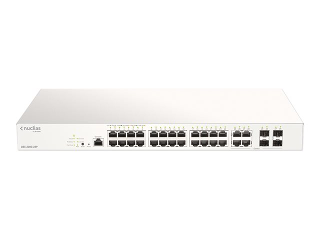 D-Link Nuclias Cloud-Managed DBS-2000-28P - Switch - 24 x 10/100/1000 (PoE+) + 4 x combo SFP - PoE+ (193 W)