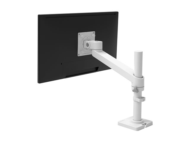 Ergotron NX - Mounting kit (arm assembly, attachment hardware, base, pole, pivot) - for Monitor - white - screen size: up to 34\" - desk-mountable