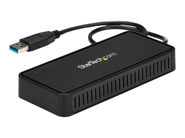StarTech.com USB 3.0 Mini Dock, Dual Monitor USB-A Docking Station w/ DisplayPort 4K 60Hz Video & Gigabit Ethernet, 1ft (30cm) Cable, Portable USB 3.1 Gen 1 Type-A Laptop Adapter, 4K Dock - DisplayLink Mini Dock (USBA2DPGB) - Docking station - USB - 2 x DP - 1GbE