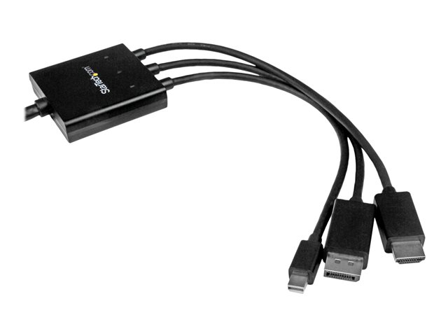 StarTech.com 2m 6 ft HDMI, DisplayPort or Mini DisplayPort to HDMI Converter Cable - HDMI, DP or Mini DP to HDMI Adapter Cable (DPMDPHD2HD) - Adapter - HDMI, DisplayPort, Mini DisplayPort male to HDMI, Micro-USB Type B (power only) - 2 m - black - 4K support