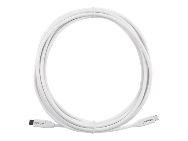 StarTech.com USB C to USB C Cable - 13 ft / 4m - 5A PD - M/M - White - USB 2.0 - USB-IF Certified - USB Type C Cable - USB C Charging Cable (USB2C5C4MW) - USB cable - 24 pin USB-C (M) to 24 pin USB-C (M) - USB 2.0 - 5 A - 4 m - white