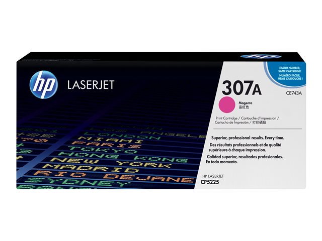 HP 307A - Magenta - original - LaserJet - toner cartridge (CE743A) - for Color LaserJet Professional CP5225, CP5225dn, CP5225n