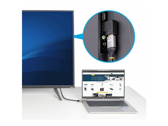 StarTech.com Right Angle HDMI 2.0 Adapter, 90-Degree HDMI Port Saver, M/F - High Speed - HDMI adapter - HDMI male to HDMI female right-angled - black - 4K60Hz support, bi-directional, passive
