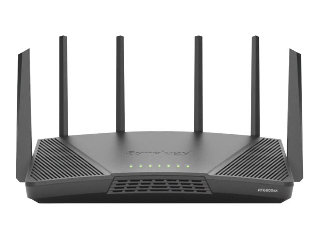 Synology RT6600AX - Wireless router 4-port switch - 1GbE, 2.5GbE - WAN ports: 2 - Wi-Fi 6 - Tri-Band