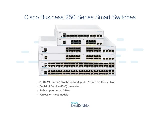 Cisco Business 250 Series CBS250-48P-4X - Switch - L3 - smart - 48 x 10/100/1000 (PoE+) + 4 x 10 Gigabit SFP+ - rack-mountable - PoE+ (370 W)