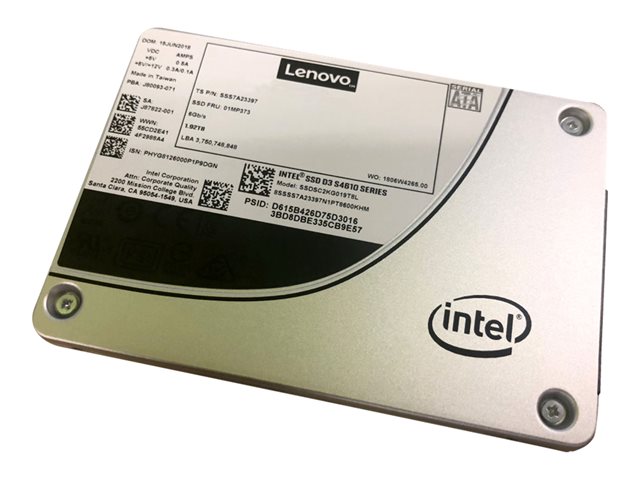 Intel S4610 Mainstream - SSD - encrypted - 3.84 TB - hot-swap - 3.5\" - SATA 6Gb/s - 256-bit AES - for ThinkAgile VX23XX Appliance, VX3331, VX55XX Appliance, VX75XX Certified Node