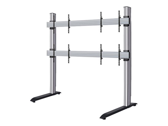 B-TECH System X BT9370-LG-LSAC-2X2 - Stand - open frame - for 2x2 dvLED video wall - 108\" - black - screen size: 54\" - mounting interface: 600 x 400 mm - free-standing