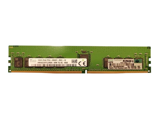 HPE SmartMemory - DDR4 - 16 GB - DIMM 288-pin - 2933 MHz / PC4-23400 - CL21 - 1.2 V - registered - ECC