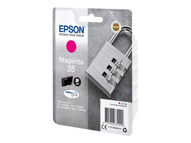 Epson 35 - 9.1 ml - magenta - original - blister with RF/acoustic alarm - ink cartridge - for WorkForce Pro WF-4720, WF-4720DWF, WF-4725DWF, WF-4730, WF-4740, WF-4740DTWF