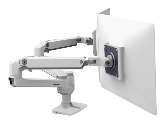 Ergotron LX Dual Side-by-Side Arm - Mounting kit (desk clamp mount, pole, 2 articulating arms, 2 extension brackets, t-bracket, base) - Constant Force Technology - for 2 LCD displays - aluminium, steel - white - screen size: up to 27\"