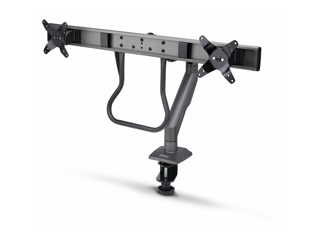 StarTech.com Desk Mount Dual Monitor Arm w/ Crossbar, Up To 27\" Displays - Mounting kit - articulating, mechanical spring - for 2 LCD displays - steel, plastic - black - screen size: 17\"-27\" - desk-mountable - TAA Compliant