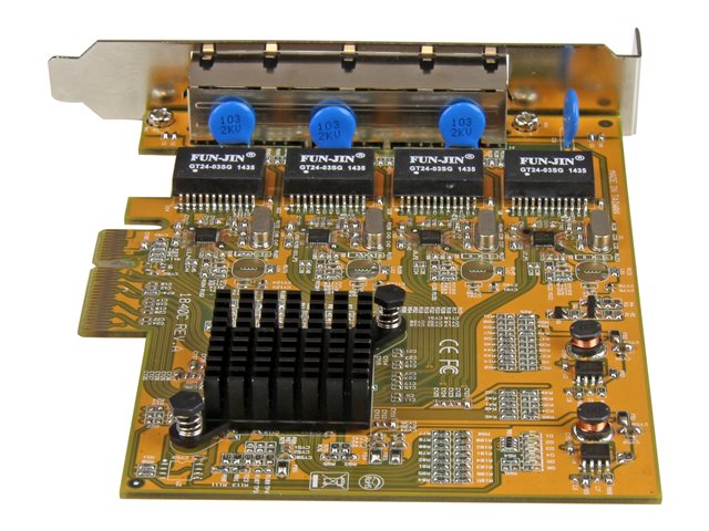 StarTech.com 4 Port Gigabit NIC PCIe Network Card - Quad Port Adapter (ST1000SPEX43) - Network adapter - PCIe - Gigabit Ethernet x 4 - yellow