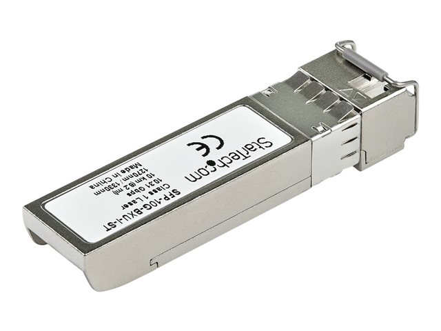 StarTech.com Cisco SFP-10G-BXU-I Compatible SFP+ Module, 10GBASE-BX, 10 Gigabit Ethernet Bi-Directional (BiDi) Fiber Single Strand SFP+, LC 10km, Cisco ASR9000ASR1000, NCS5500 Mini GBIC - Lifetime Warranty (SFP-10G-BXU-I-ST) - SFP+ transceiver module (equivalent to: Cisco SFP-10G-BXU-I) - 10 GigE - 10GBase-BX-U - LC single-mode - up to 10 km - 1270 nm / 1330 nm