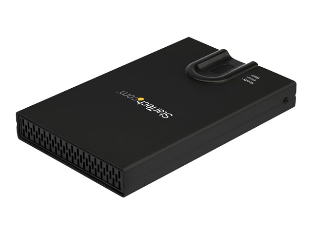 StarTech.com USB 3.0 to 2.5-inch SATA External Hard Drive Enclosure with Secure Biometric Fingerprint/Password Access for 256-bit AES Encrypted USB 3.1 Gen 1 5Gbps SSD/HDD Data Transfer - Portable Vented Aluminum Case - 8 fingerprints and permissions - OS Independent - Storage enclosure - 2.5\" - SATA 6Gb/s - USB 3.0 - black - TAA Compliant