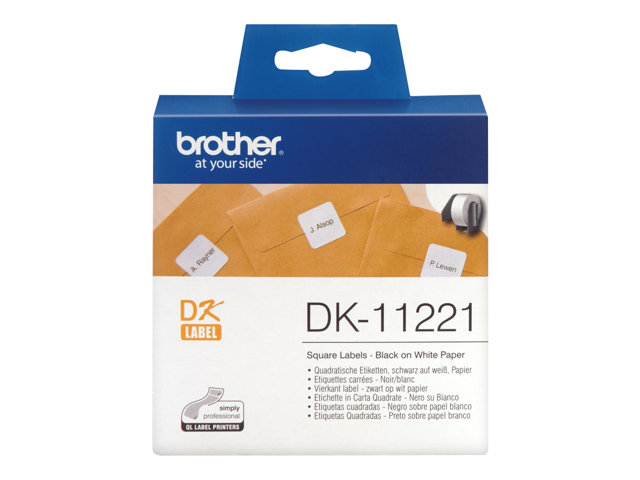 Brother DK-11221 - Black on white - 23 x 23 mm 1000 label(s) labels - for Brother QL-1050, 1060, 1110, 500, 550, 560, 570, 580, 600, 650, 700, 710, 720, 820