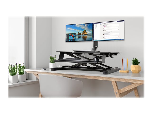 Kensington SmartFit Space-Saving Dual Monitor Arm - Mounting kit - Tilt & Swivel - for 2 monitors - aluminium, plastic, steel - black - screen size: up to 27\" - desktop, C-clamp, grommet, desk-mountable