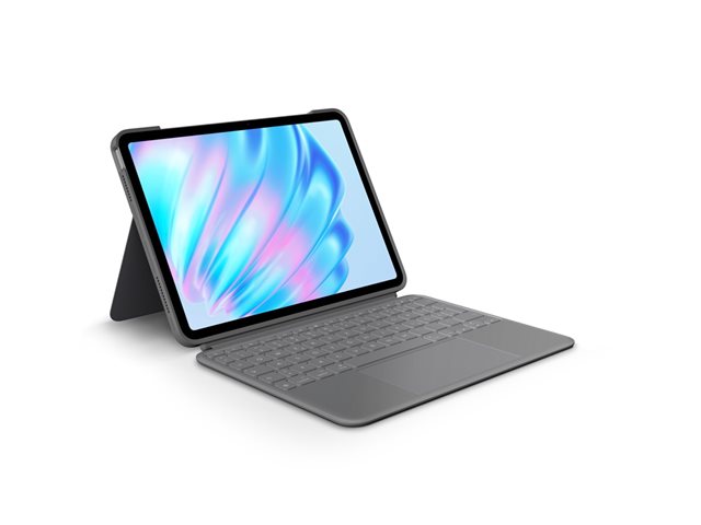 Logitech Combo Touch - Keyboard and folio case - with trackpad - backlit - Apple Smart connector - QWERTZ - Swiss - oxford grey - for Apple 11-inch iPad Air (M2, M3)