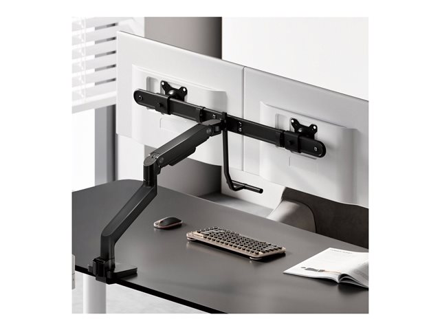 ACT - Mounting kit (monitor arm) - for 2 LCD displays - aluminium, plastic, steel - black - screen size: 17\"-32\"