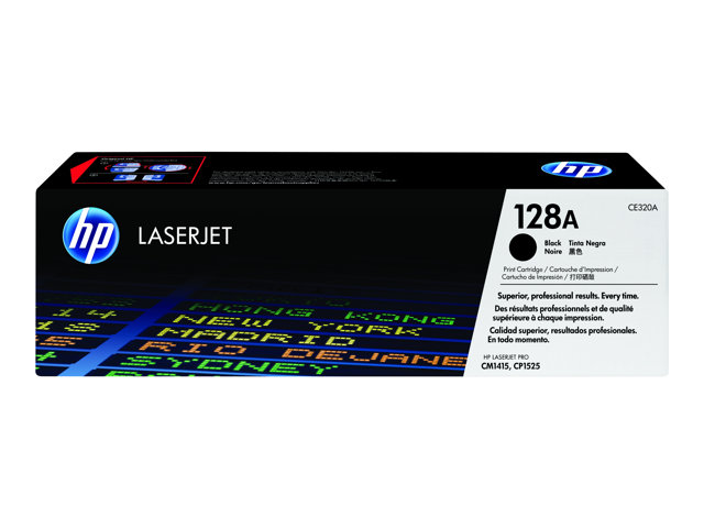 HP 128A - Black - original - LaserJet - toner cartridge (CE320A) - for Color LaserJet Pro CP1525n, CP1525nw, LaserJet Pro CM1415fn, CM1415fnw