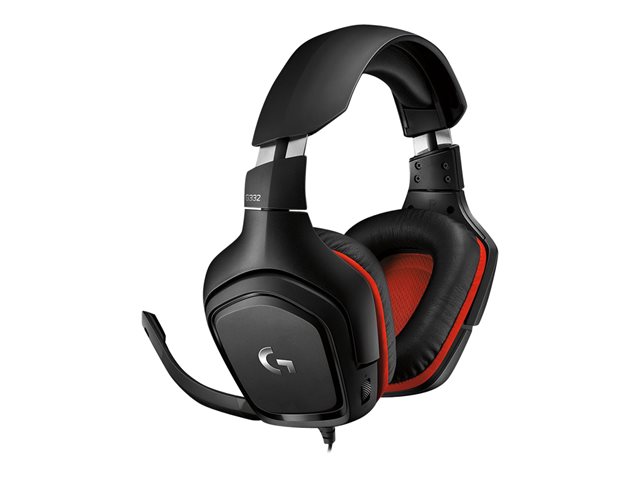 Logitech Gaming Headset G332 - Headset - full size - wired - 3.5 mm jack - black, red