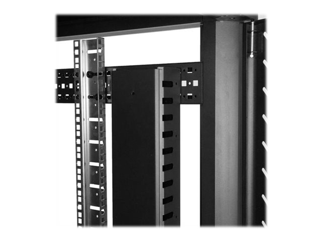 StarTech.com 3ft (1m) Vertical Cable Management Duct with Cover - 0U Open Slot Finger Duct Wire Raceway for 19 Inch Server Rack - Slotted Cord Channel (CMVER20UF) - Cable organizer - 91.4 cm - black - 20U - for P/N: RK2537BKM, RK4242BK24, RK4242BK30