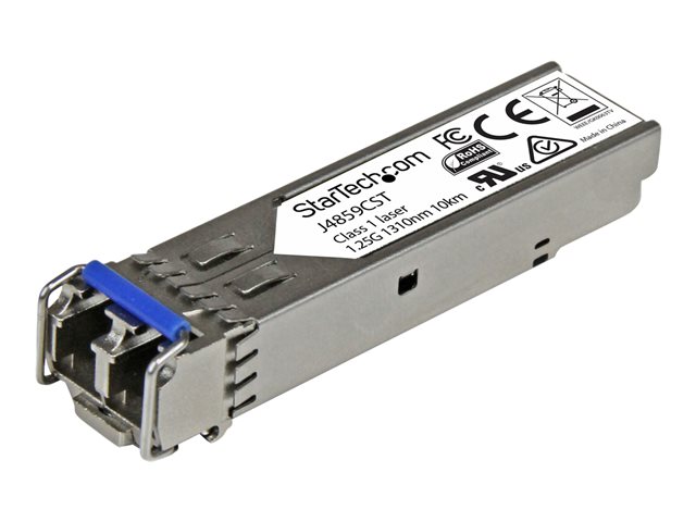 StarTech.com HPE J4859C Compatible SFP Module, 1000BASE-LX, 1GbE Single Mode (SMF)/Multi Mode MMF Fiber Optic Transceiver, LC Connector, 10km, 1310nm, DDM, HPE 1400, 1700, 1820, Mini GBIC - Lifetime Warranty (J4859CST) - SFP (mini-GBIC) transceiver module (equivalent to: HP J4859C) - 1GbE - 1000Base-LX - LC - up to 10 km - 1310 nm - for HPE 1700, 2610, 93XX, Switch XL 10/100/1000, HPE Aruba 2530, 2930F 24, 2930F 48, 5406