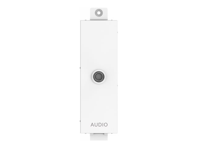 VISION Techconnect Modular AV Faceplate - LIFETIME WARRANTY - 3.5 mm minijack module - for use with stereo audio cable - pass-through terminal on rear - TRS - bare-wire phoenix connectors on rear - fixes into Techconnect surrounds - plastic - white