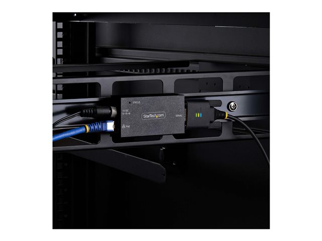 StarTech.com Serial to Ethernet Adapter, IP LAN to RS232 DB9 Converter - Device server - PoE - 100Mb LAN, RS-232 - wall / DIN rail mountable - TAA Compliant