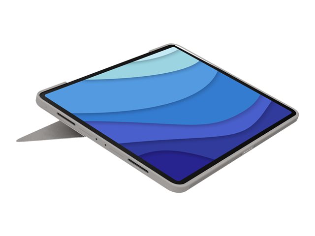 Logitech Combo Touch - Keyboard and folio case - with trackpad - backlit - Apple Smart connector - QWERTY - US International - sand - for Apple 12.9-inch iPad Pro (5th generation)