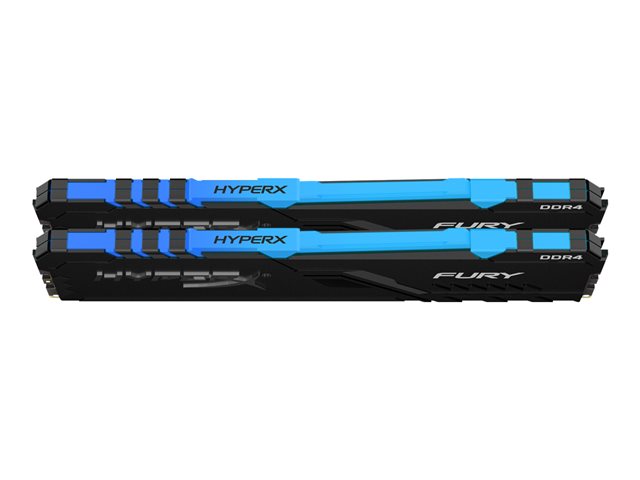 HyperX FURY RGB - DDR4 - kit - 16 GB: 2 x 8 GB - DIMM 288-pin - 3200 MHz / PC4-25600 - CL16 - 1.35 V - unbuffered - non-ECC - black
