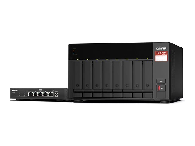 QNAP TS-873A - NAS server - 8 bays - SATA 6Gb/s - RAID JBOD, RAID 0, 1, 10, 50, 60, 5, 6 - RAM 8 GB - 2.5 Gigabit Ethernet - iSCSI support - with QSW-1105-5T switch