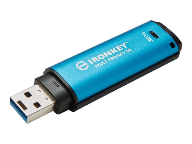 Kingston IronKey Vault Privacy 50 Series - USB flash drive - encrypted - 32 GB - USB 3.2 Gen 1 - TAA Compliant