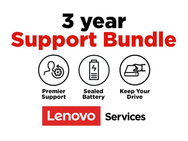 Lenovo Onsite + Keep Your Drive + Sealed Battery + Premier Support - Extended service agreement - parts and labour - 3 years - on-site - response time: NBD - for ThinkPad L13 Yoga Gen 3, T14s Gen 2, T14s Gen 3, T15p Gen 2, T16 Gen 1, X13 Gen 2