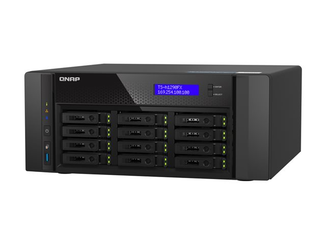 QNAP TS-h1290FX - NAS server - 12 bays - SATA 6Gb/s / PCIe (NVMe) / U.2 - RAM 128 GB - 25 Gigabit Ethernet / 2.5 Gigabit Ethernet - iSCSI support