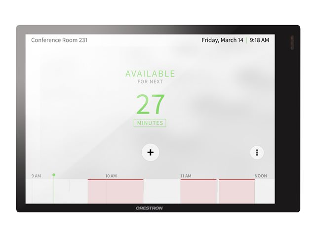 Crestron 7 in. Room Scheduling Touch Screen, Black Smooth, includes one TSW-770-LB-B-S light bar