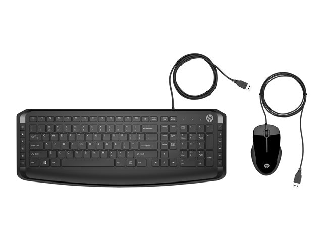 HP Pavilion 200 - Keyboard and mouse set - USB - Belgium - black - for HP 21, 22, 24, 27, Pavilion 24, 27, TP01