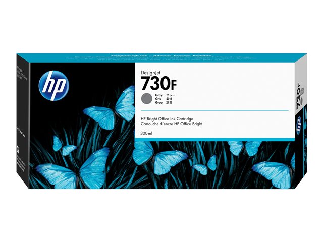 HP 730F - 300 ml - high capacity - grey - original - DesignJet - ink cartridge - for DesignJet SD Pro MFP, T1600, T1600dr, T1700, T1700dr, T1708, T1708dr, T2600, T2600dr
