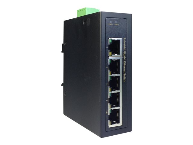 INDUSTRIAL GIGABIT ETHERNET SWITCH 5-PORT DIN RAIL EXTENDED TEMP. RANGE