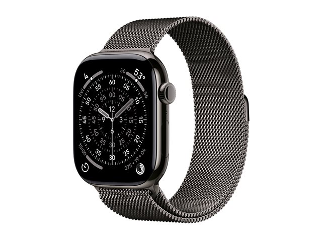 Apple Watch Series 11 GPS + Cellular 46mm Slate Titanium Case with Slate Milanese Loop - S/M