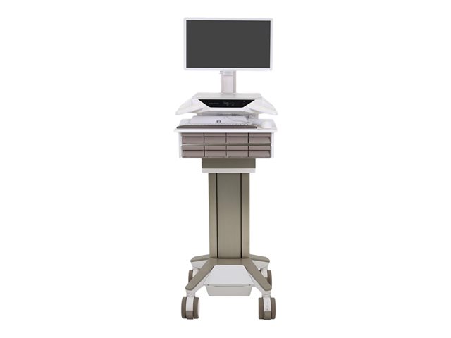 Ergotron CareFit Pro - Cart - Electric Lift - for LCD display / PC equipment - lockable - medical - white, warm grey - screen size: up to 27\" - 320 Wh - lithium iron phosphate - TAA Compliant